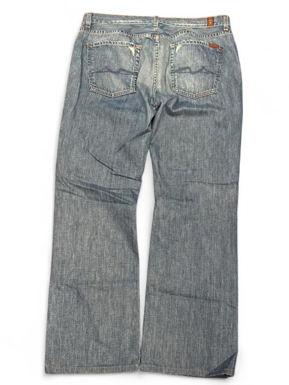 Y2K 7 For All Mankind Distressed Faded Bootcut Jeans Made in USA